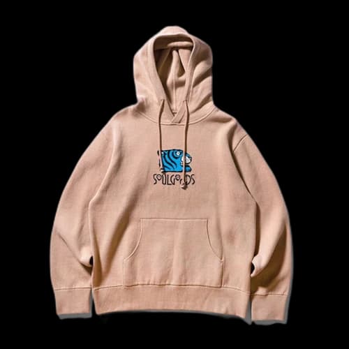 SOULGOODS Logo Knit Hoodie Khaki