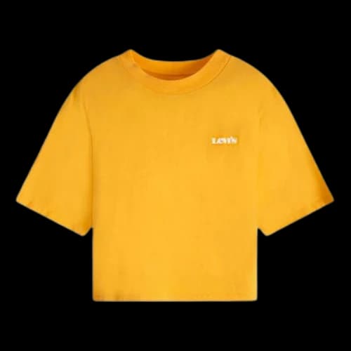 LEVI'S Levis Round Neck Pure Cotton Logo Loose Short Sleeve Yellow T-Shirt