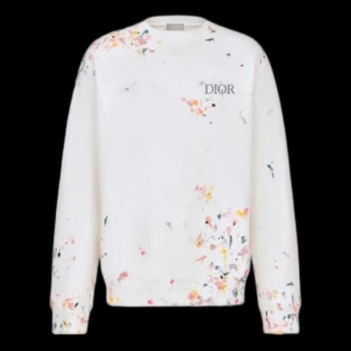 DIOR SS21 Painting Print Logo Oversized Sweater For Men Grey
