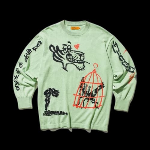 SOULGOODS Hand Painted Knit Sweater Green