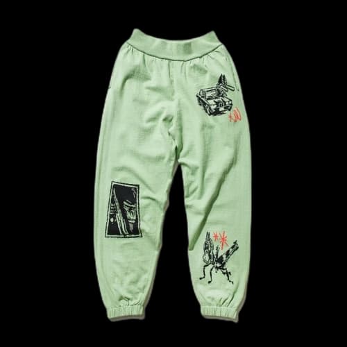 SOULGOODS Hand Painted Knit Pants Green