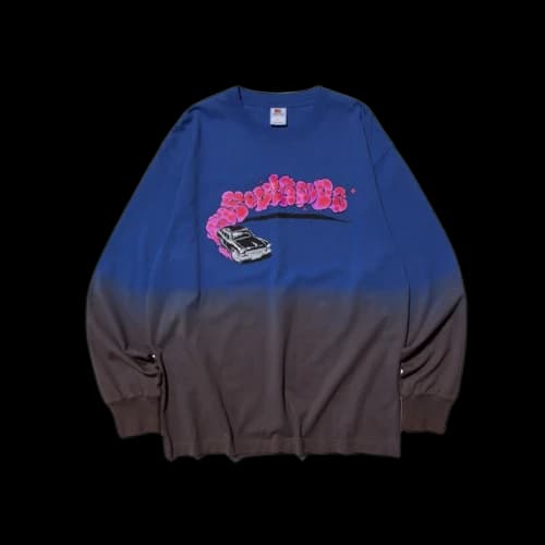 SOULGOODS Vehicle Hang Dyed L/S T-shirt Blue
