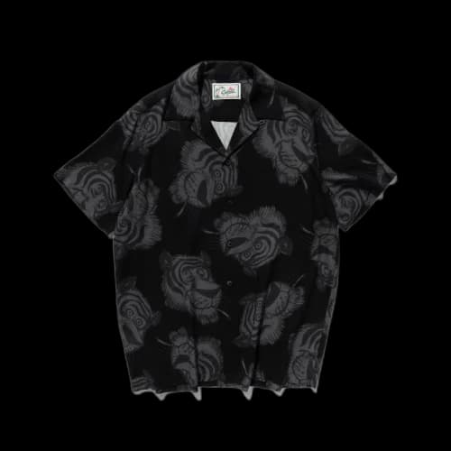 SOULGOODS All Over Tiger Logo Hawaiian Shirt Black