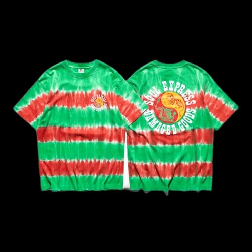 SOULGOODS Dragon-Tiger Tie Dyed T-shirt Green/Red