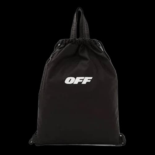 Off-White Minimalistic Drawstring Backpack Black