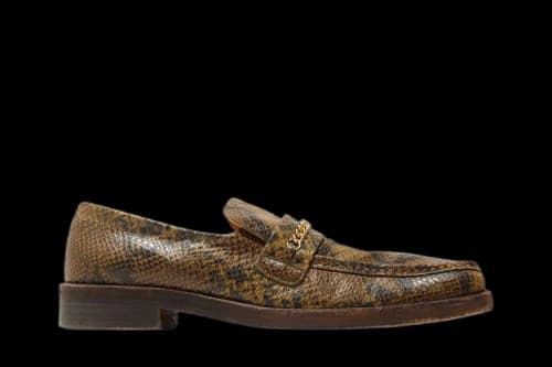 Martine Rose Square Toe Loafer 'Snake Embossed - Natural'
