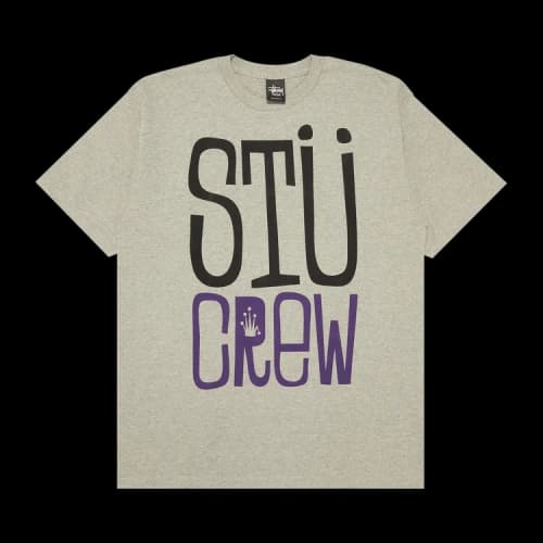Stussy STU Crew Tee 'Grey Heather'