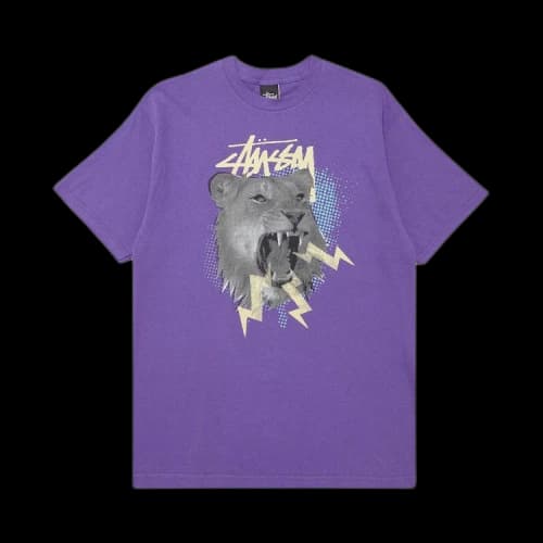 Stussy Pop Lion Tee 'Purple'