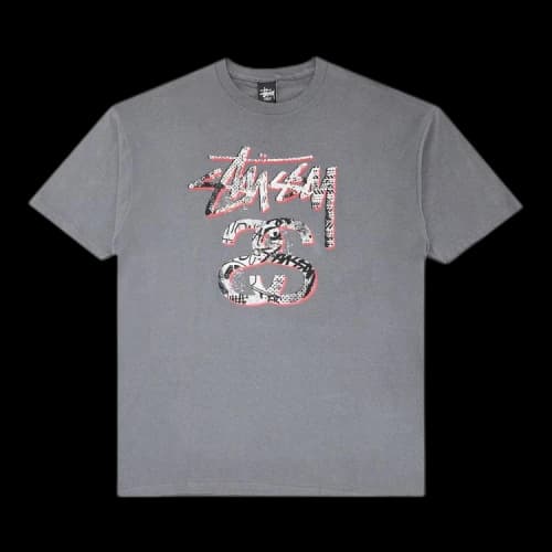 Stussy Stock Collage Tee 'Charcoal'