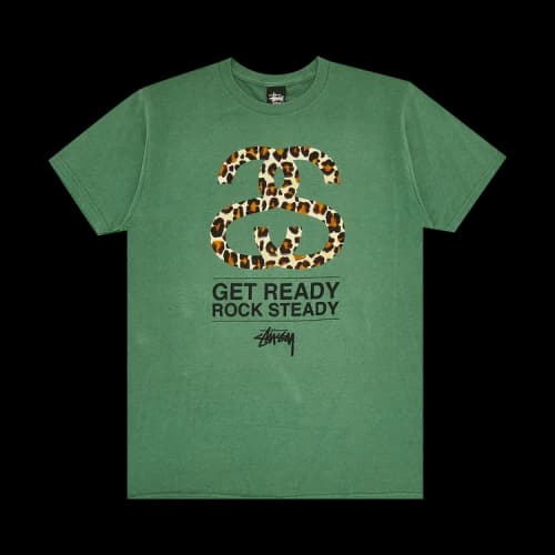 Stussy Leopard Tee 'Dark Green'