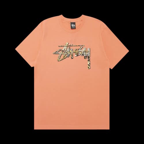 Stussy Cheetah Stock Tee 'Pale Red'
