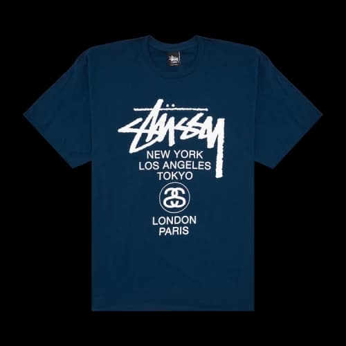 Stussy World Tour Tee 'Indigo'