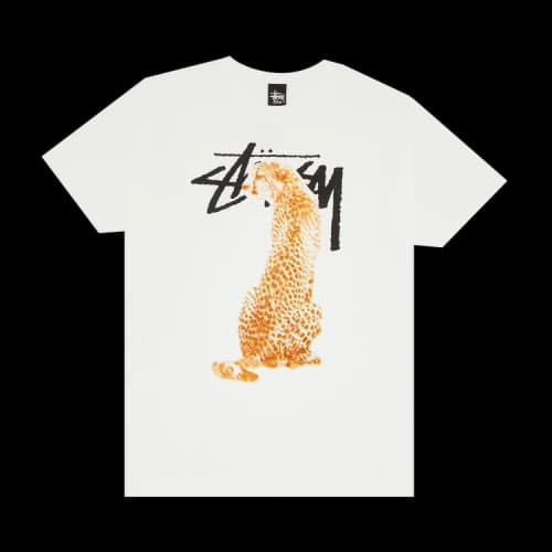 Stussy Stock Cheetah Tee 'White'