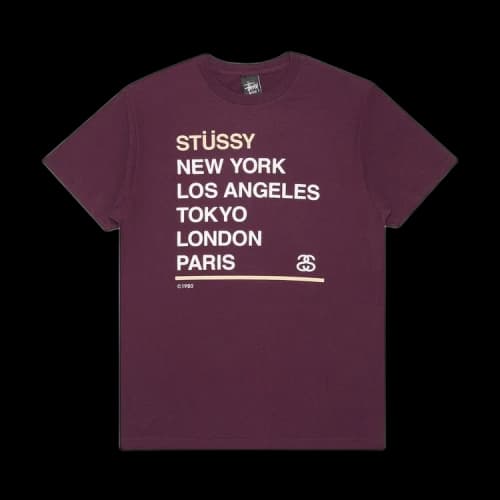 Stussy City Stack Tee 'Eggplant'