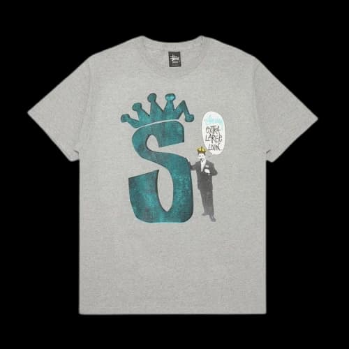 Stussy S Crown Livin' Tee 'Grey Heather'