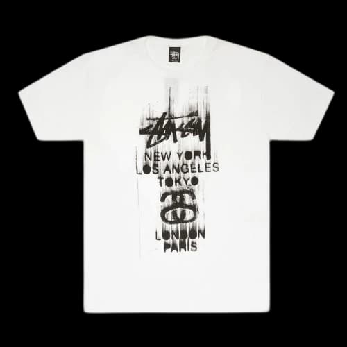 Stussy World Tour Paint Tee 'White'