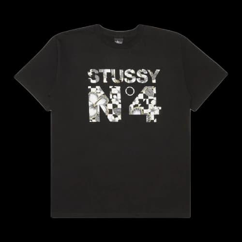 Stussy No.4 Flower Check Tee 'Black'
