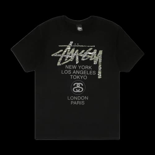 Stussy World Tour Camo Tee 'Black'