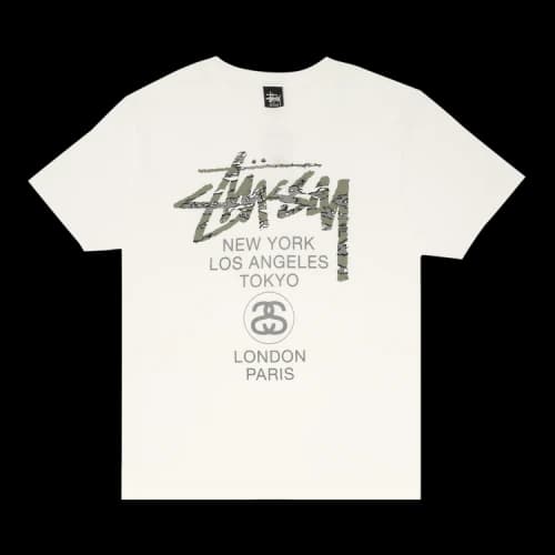 Stussy World Tour Camo Tee 'White'