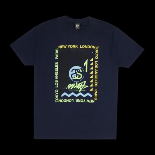 Stussy Zig Zag Frame Tee 'Navy'