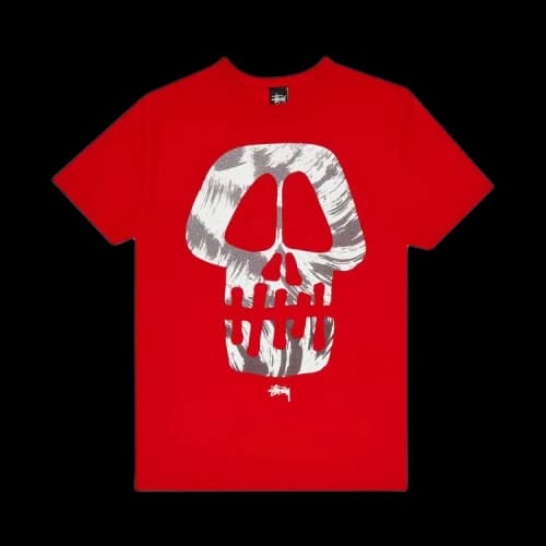 Stussy Brush Skull Tee 'Red'