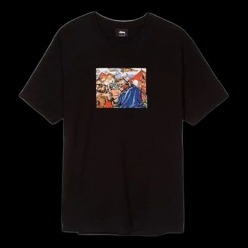 Stussy Selassie Printing Short Sleeve Black