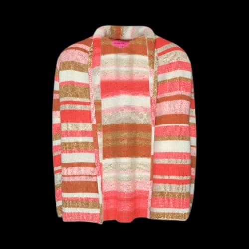 The Elder Statesman Stripe Italy Smoking Jacket 'Neon Red/White/Camel/Ivory'