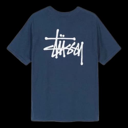 Stussy Basic Tee Classic Printing Short Sleeve Unisex Navy Blue