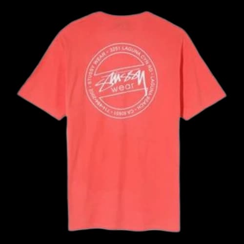 Stussy Laguna Tee Classic Printing Short Sleeve Unisex Pink Red