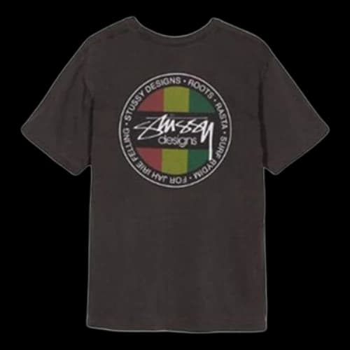 Stussy Rasta Sk8 Tee Printing Short Sleeve Unisex Black