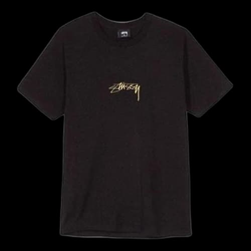 Stussy Smooth Stock Tee Embroidered Alphabet Logo Short Sleeve Unisex Black