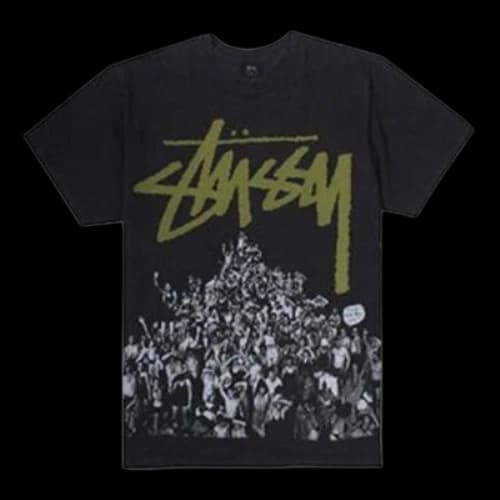 Stussy Beach Mob Printing Short Sleeve Unisex Black