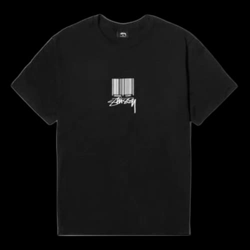 Stussy Barcode Tee Printing Short Sleeve Unisex Black