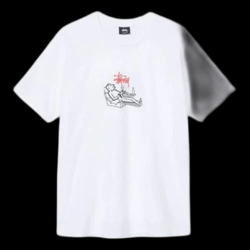 Stussy Loungin Tee Short Sleeve Unisex White
