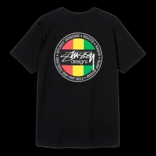 Stussy Surf Dot Tee Back Printing Short Sleeve Unisex Black