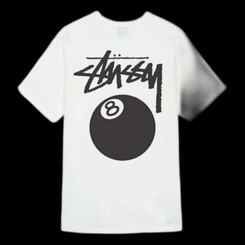 Stussy 8 Ball Tee Washed Short Sleeve Unisex White