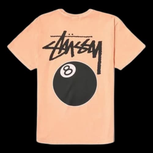 Stussy 8 Ball Tee Back 8 Printing Short Sleeve Unisex Pink