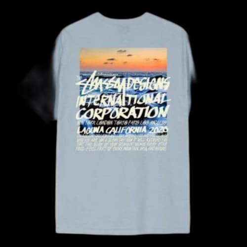 Stussy Clear Day Tee Printing Short Sleeve Unisex Gray