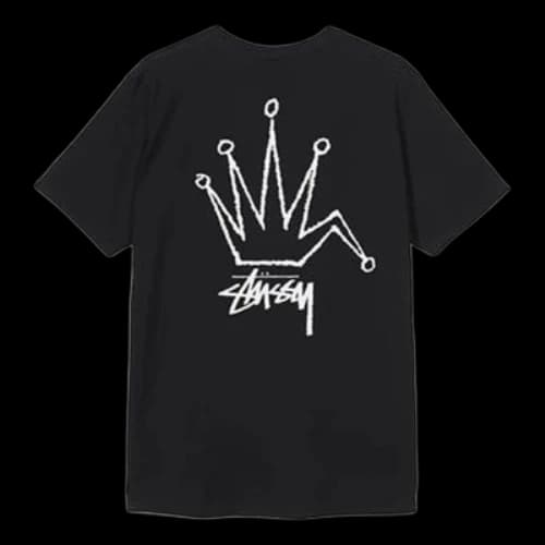 Stussy Old Crown Tee Classic Logo Short Sleeve Unisex Black