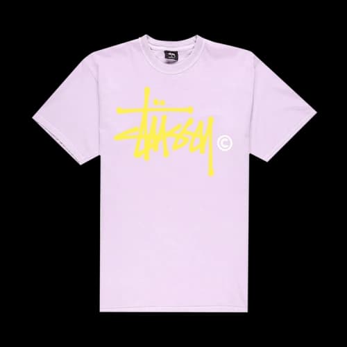 Stussy Basic Logo Pig. Dyed Tee 'Lavender'