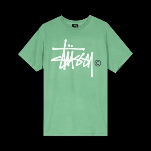 Stussy Basic Logo Pigment Dyed Tee 'Moss'