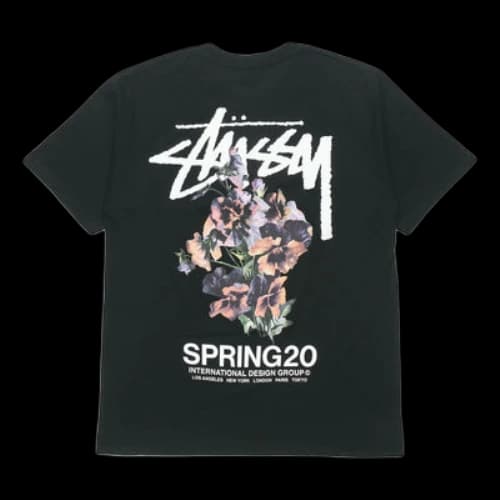 Stussy Unisex SS20 Bouquet Printing Black