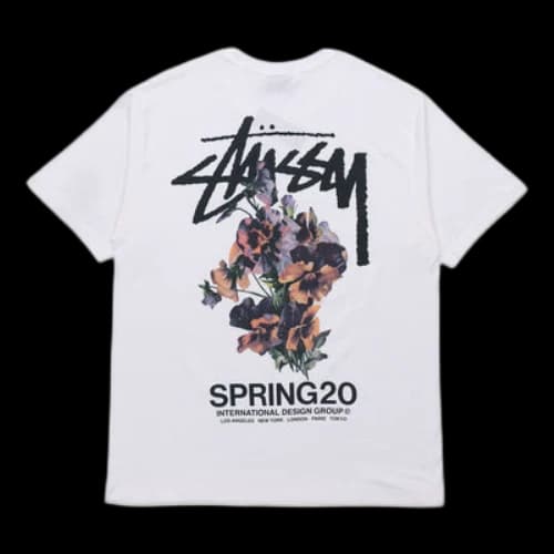 Stussy Bouquet Tee Printing Short Sleeve Unisex White