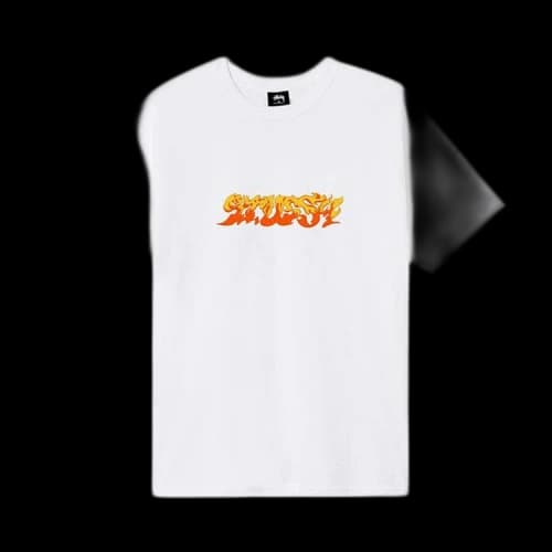 Stussy Flames Tee 'White'