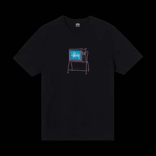 Stussy Rolling TV Pigment Dye Tee 'Black'