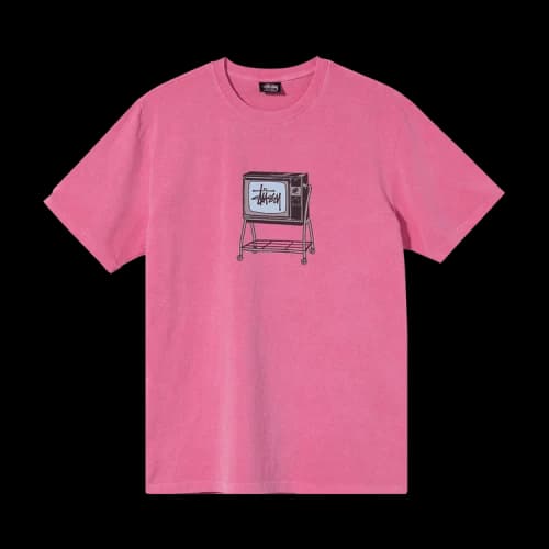 Stussy Rolling TV Pigment Dyed Tee 'Pink'