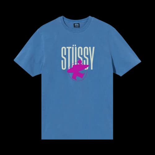 Stussy Surfman Pigment Dye Tee 'Blue'