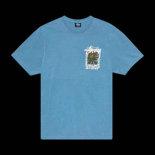 Stussy Camellias Pigment Dyed Tee 'Blue'