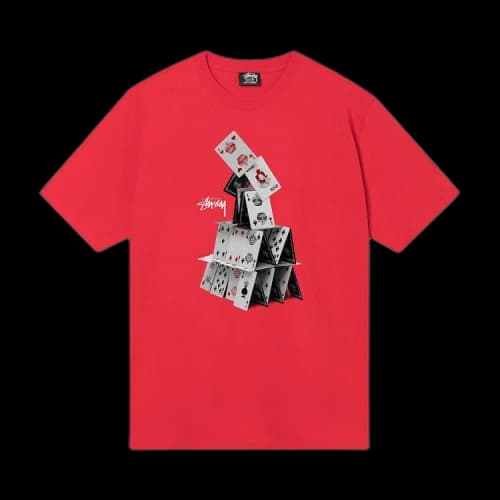 Stussy House Of Cards Tee Red