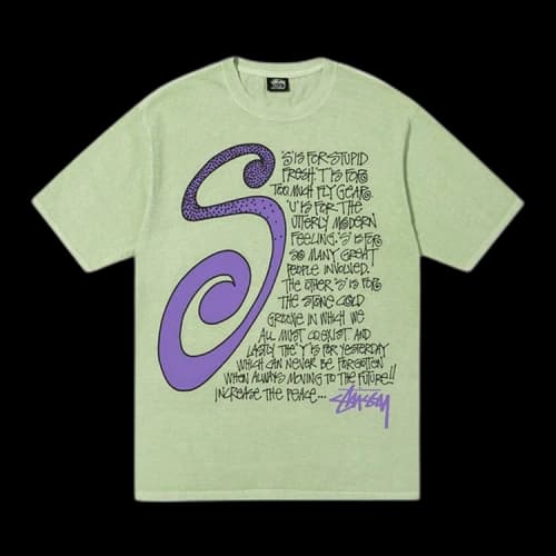 Stussy S Talk Pigment Dyed Tee 'Sage'